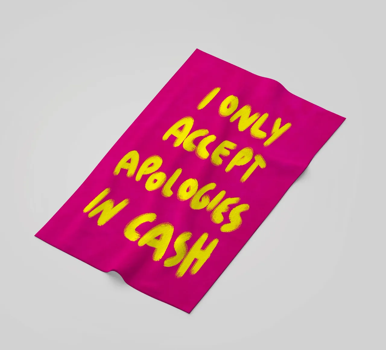 I only accept apologies in cash - Handlettering telo mare da Illustration Raissa Oltmanns