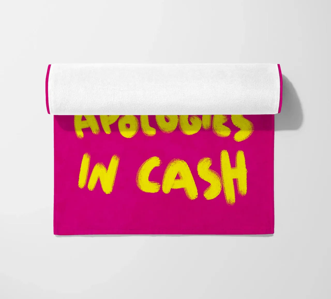 I only accept apologies in cash - Handlettering telo mare da Illustration Raissa Oltmanns