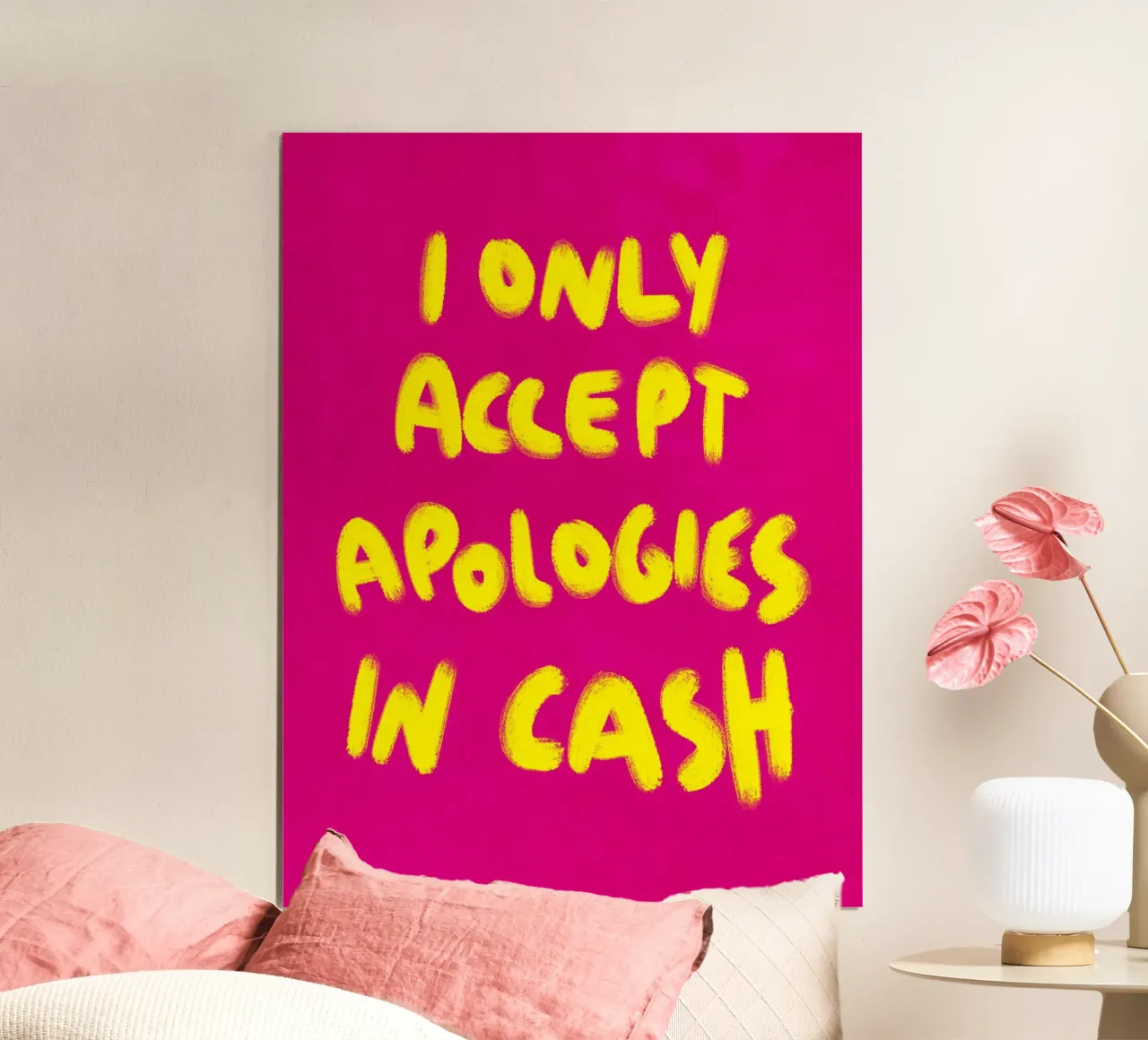 I only accept apologies in cash - Handlettering carta hahnemühle da Illustration Raissa Oltmanns