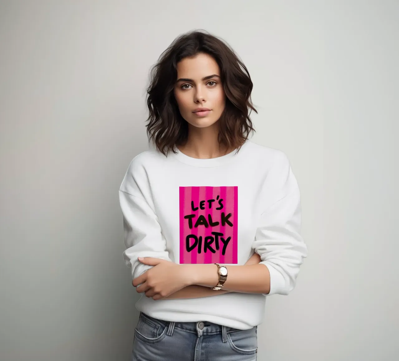 Let's talk Dirty - Handlettering sweatshirt van Illustration Raissa Oltmanns