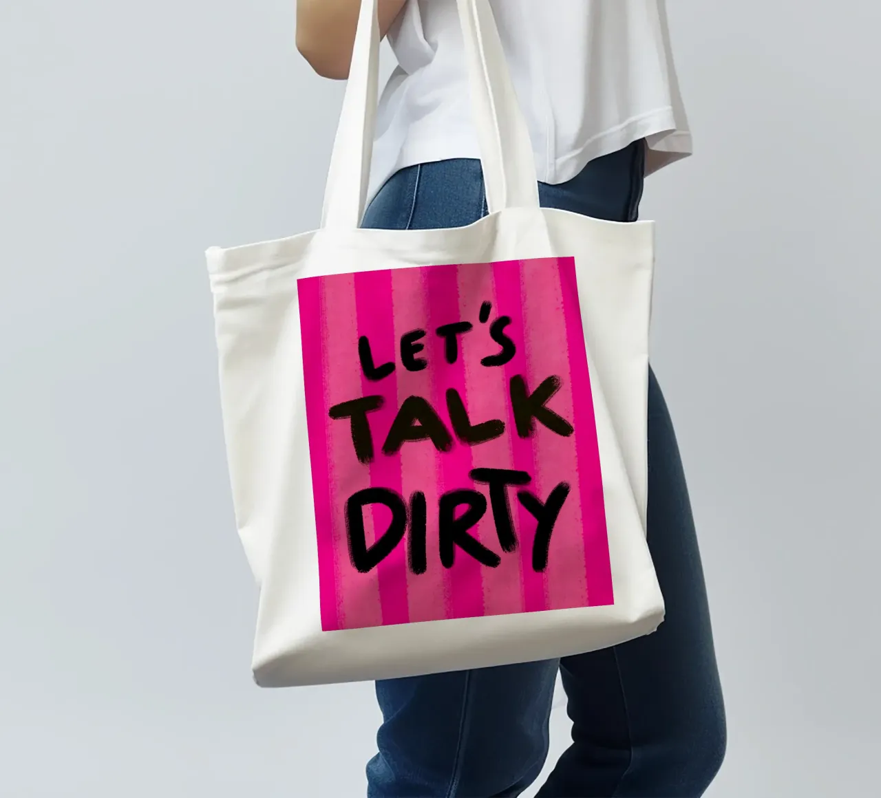 Let's talk Dirty - Handlettering borsa in juta da Illustration Raissa Oltmanns
