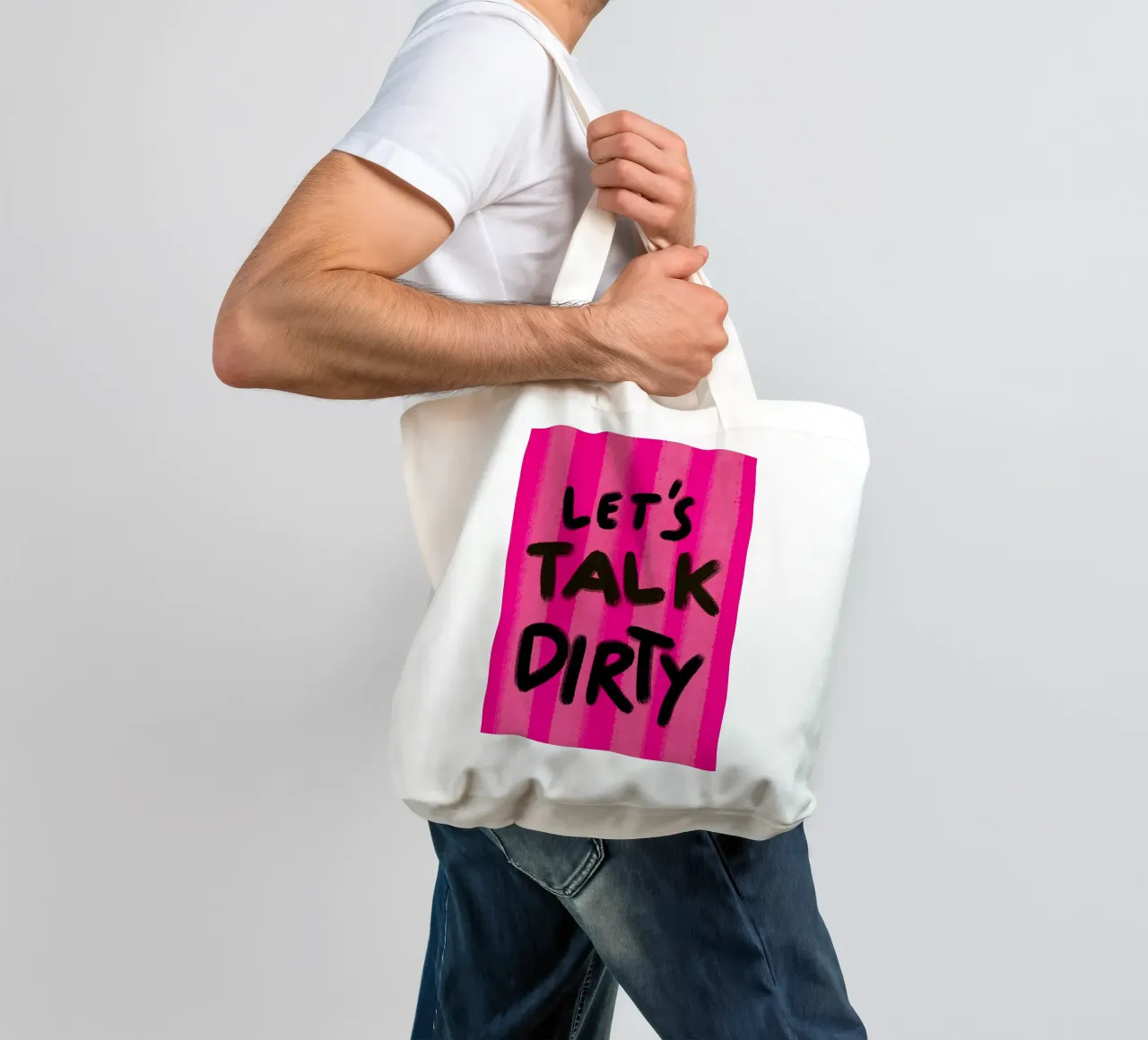 Let's talk Dirty - Handlettering borsa in juta da Illustration Raissa Oltmanns