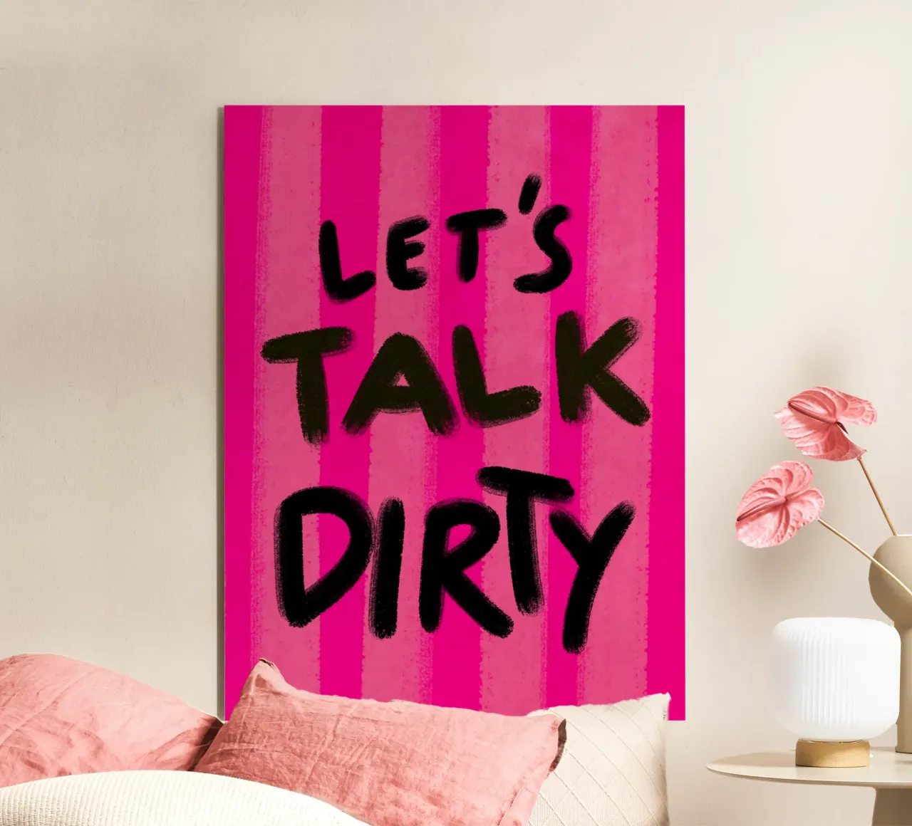 Let's talk Dirty - Handlettering alluminio dibond da Illustration Raissa Oltmanns
