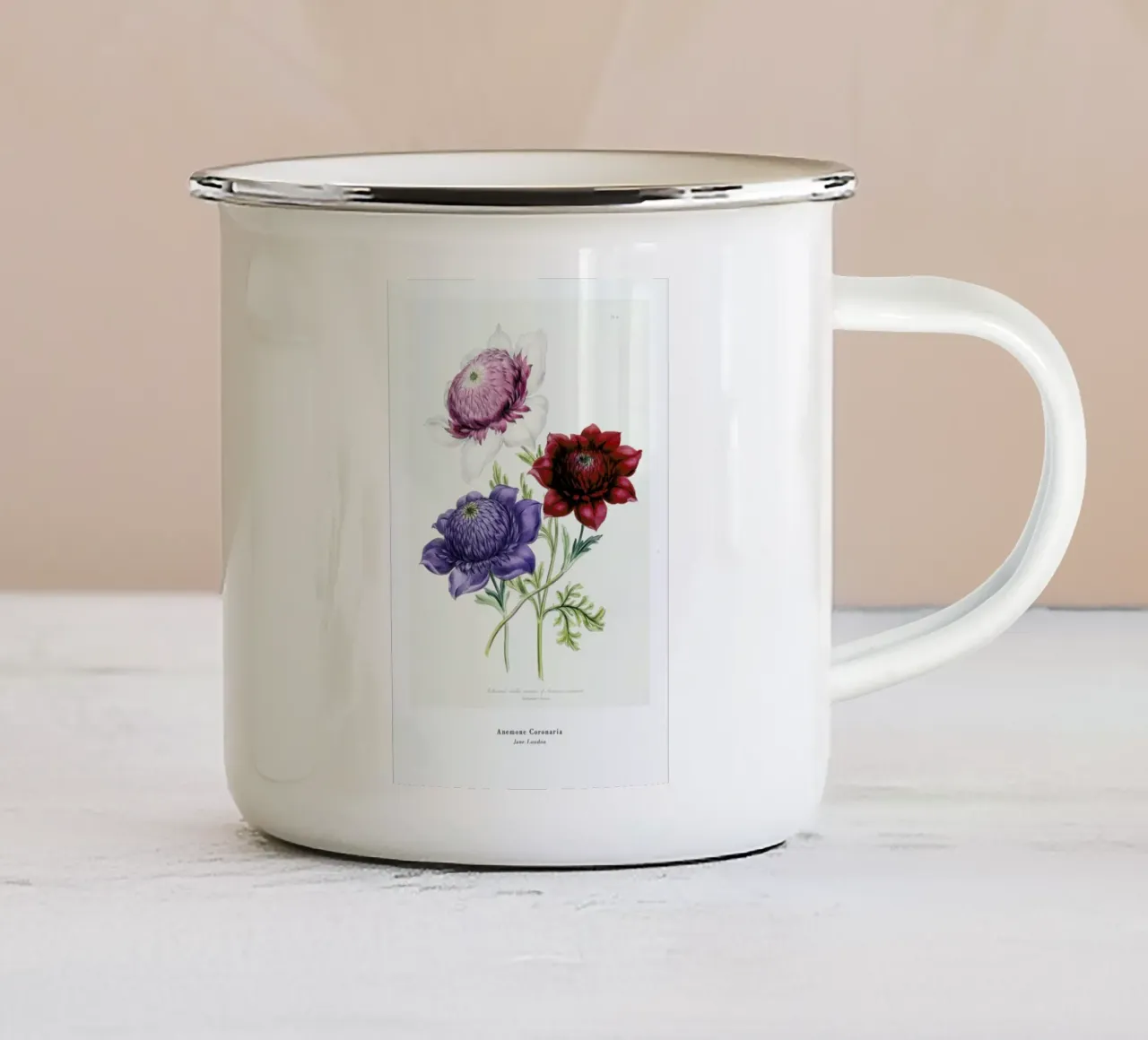 Jane Loudon - Anemone Coronaria tazza in smalto da ARTOTHEK