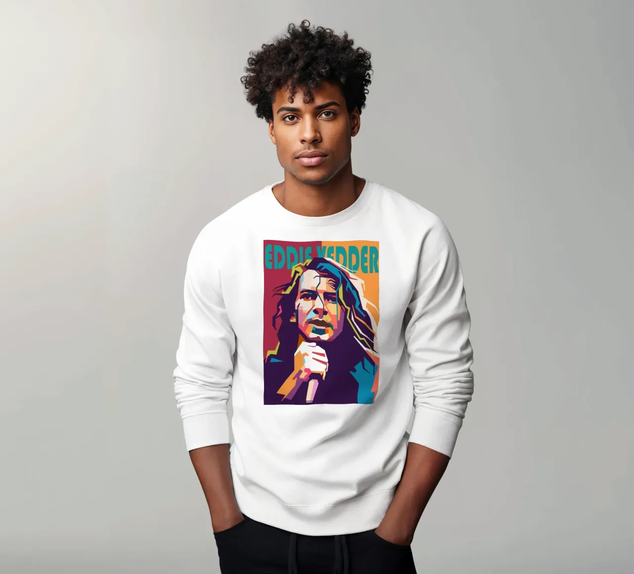 Ritratto pop art di Eddie Vedder felpa da Hantamrata