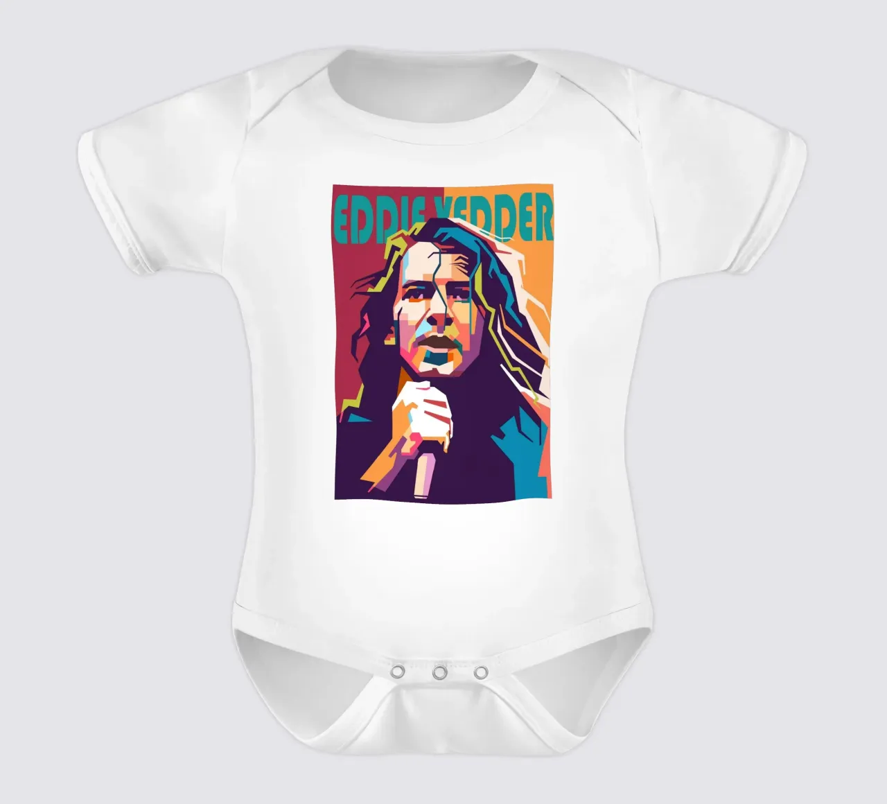 Ritratto pop art di Eddie Vedder body neonato maniche corte da Hantamrata