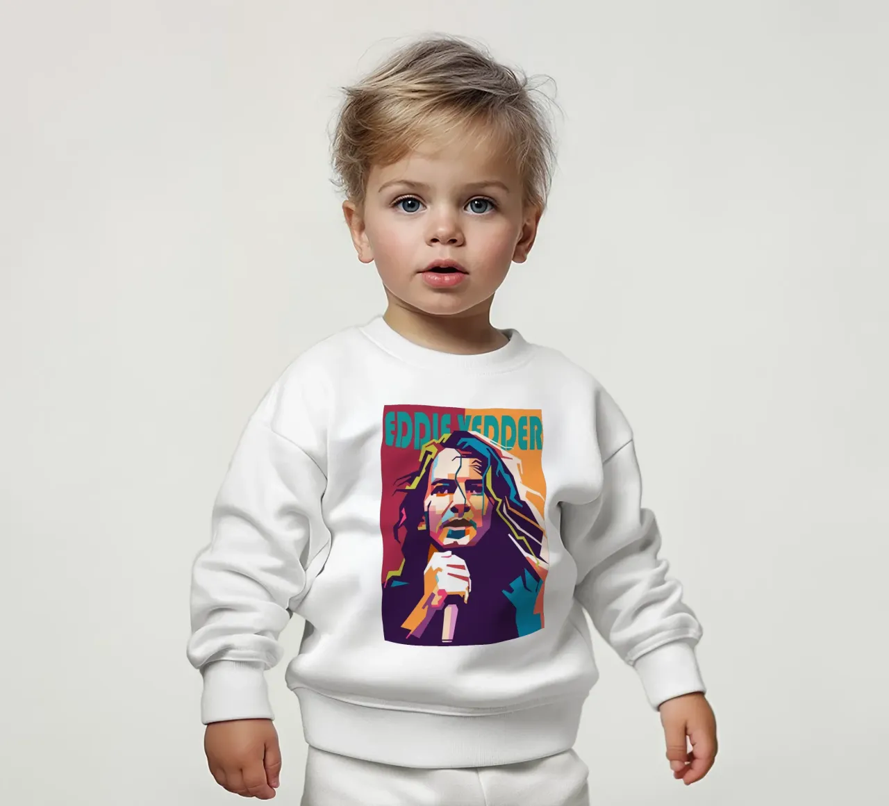 Ritratto pop art di Eddie Vedder felpa neonato da Hantamrata