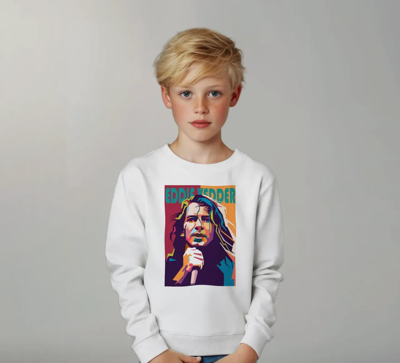 Ritratto pop art di Eddie Vedder felpa bambino da Hantamrata