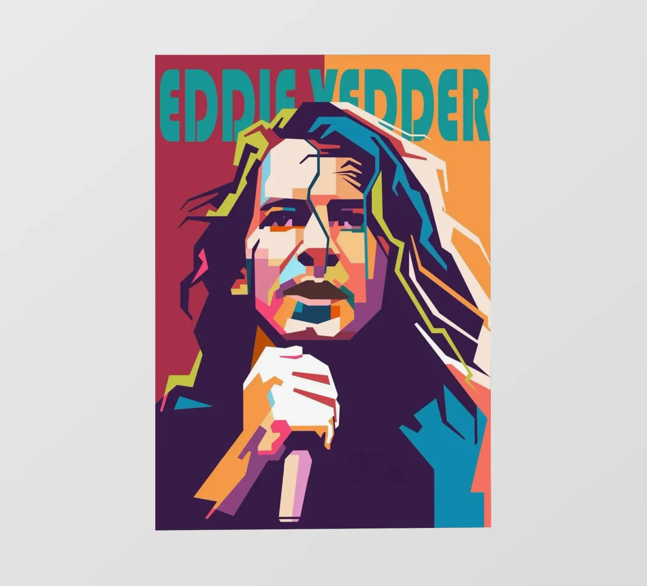 Ritratto pop art di Eddie Vedder pellicola backlit da Hantamrata