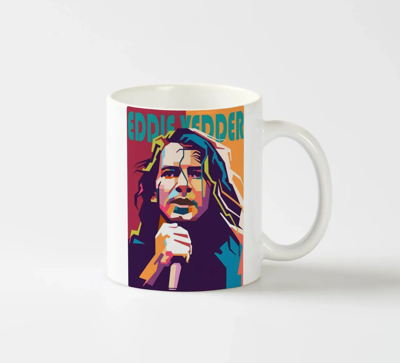 Ritratto pop art di Eddie Vedder tazza in ceramica da Hantamrata