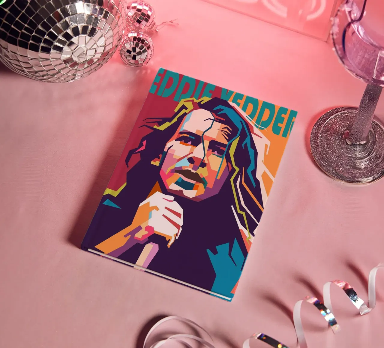 Eddie Vedder Pop-Art-Porträt Notizbuch von Hantamrata