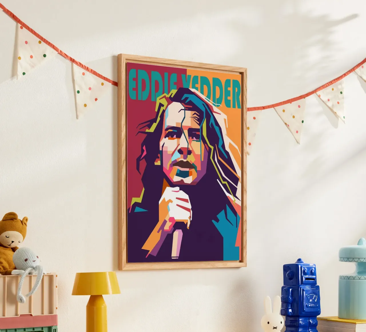 Ritratto pop art di Eddie Vedder plexiglass da Hantamrata
