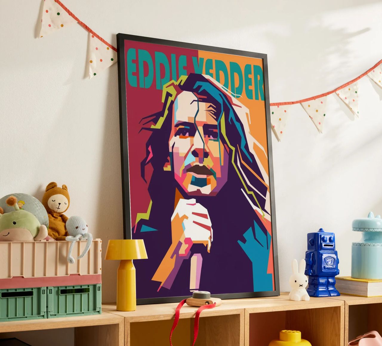 Eddie Vedder pop art portrait poster by Hantamrata