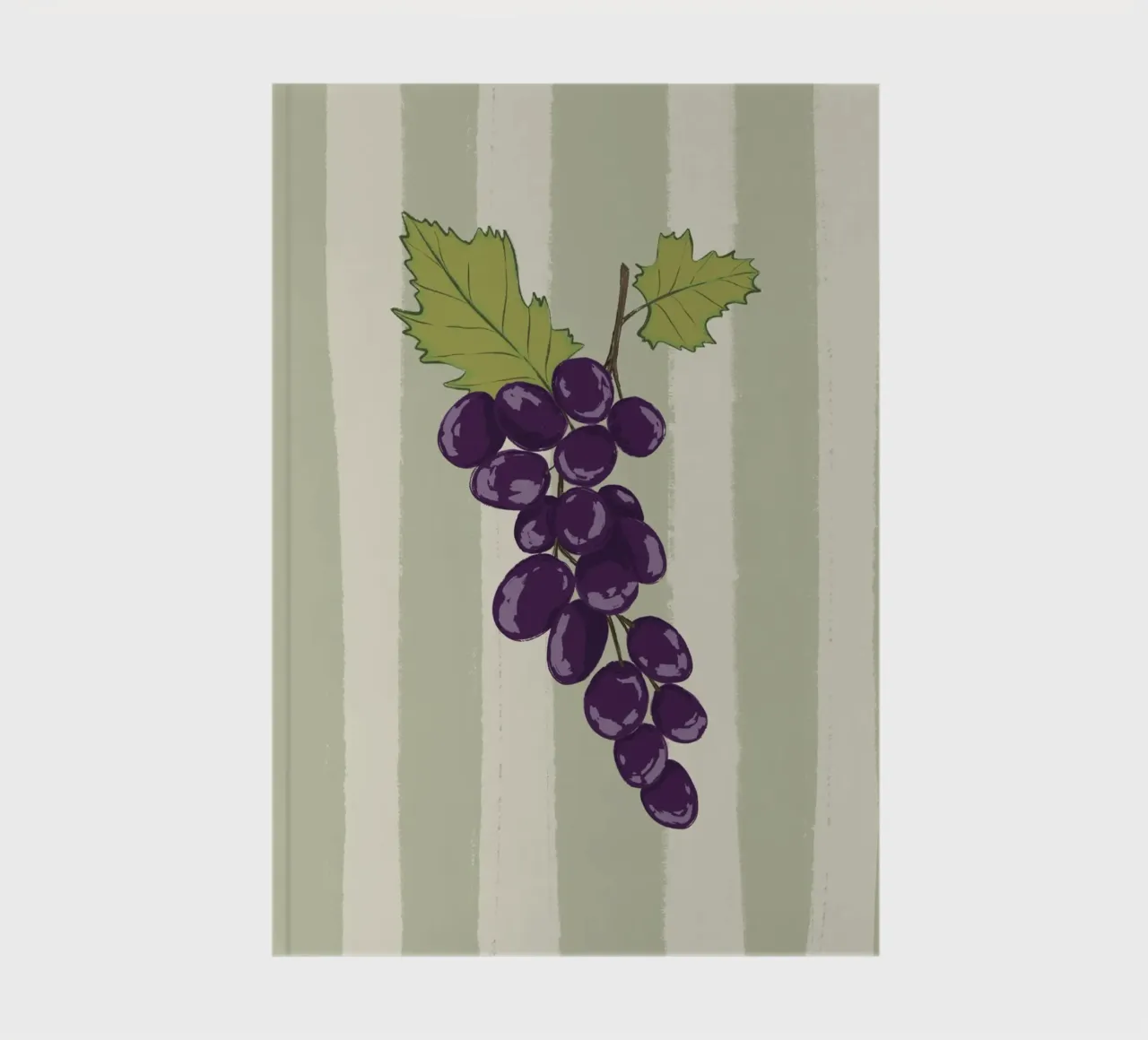 Uvas sobre rayas verdes. cuaderno de Sixmai