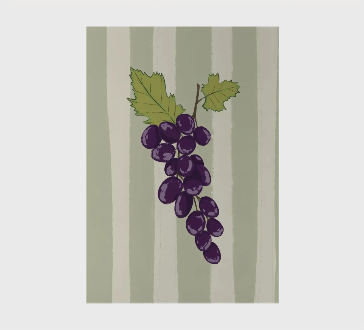 Uvas sobre rayas verdes. cuaderno de Sixmai