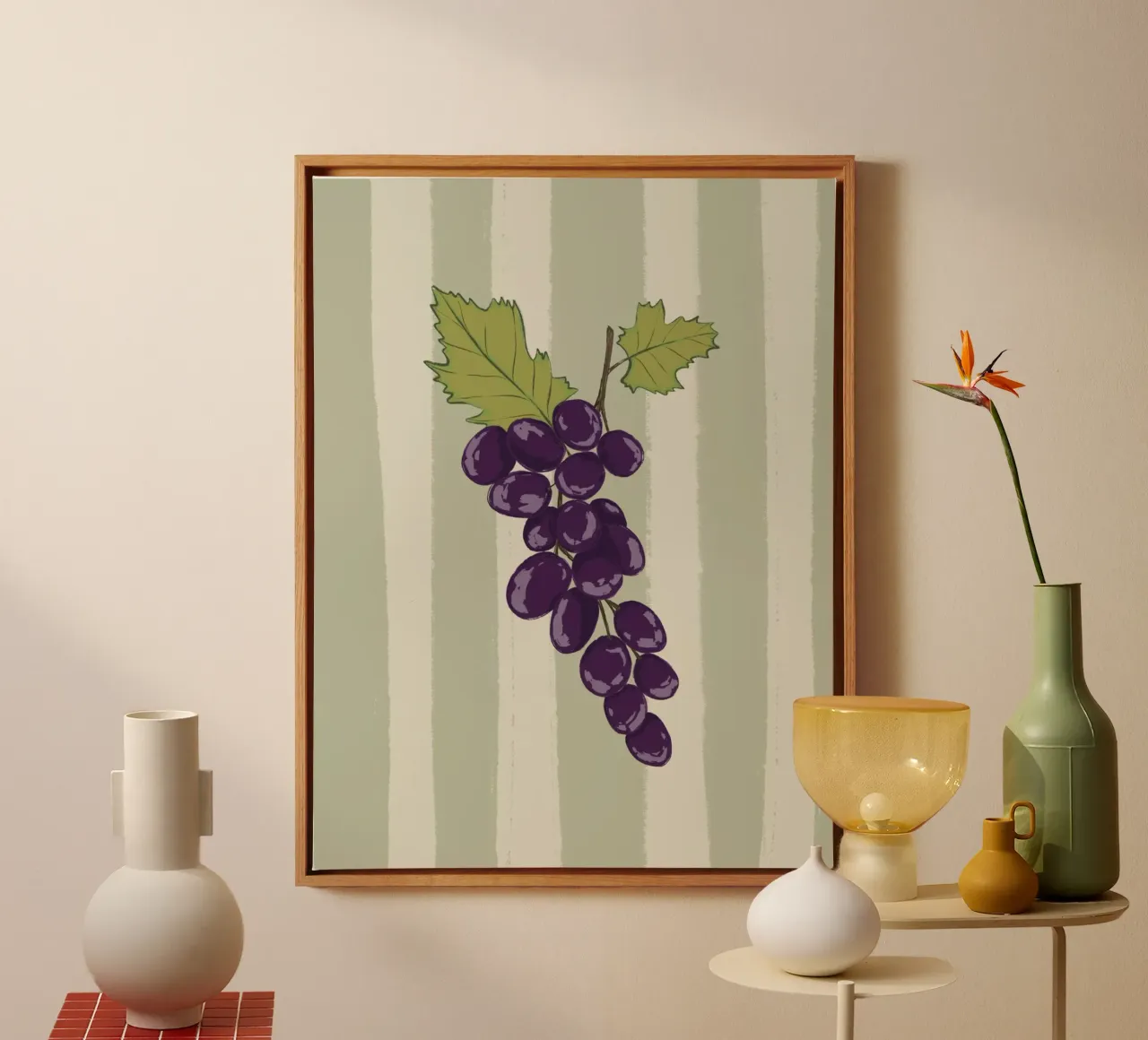 Uva su strisce verdi. tela da Sixmai