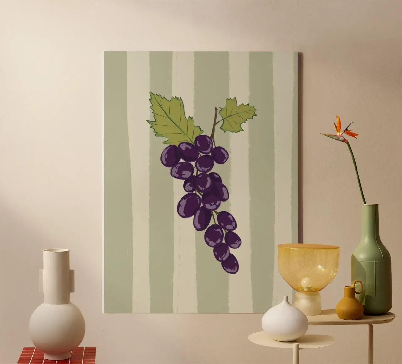 Uva su strisce verdi. tela da Sixmai