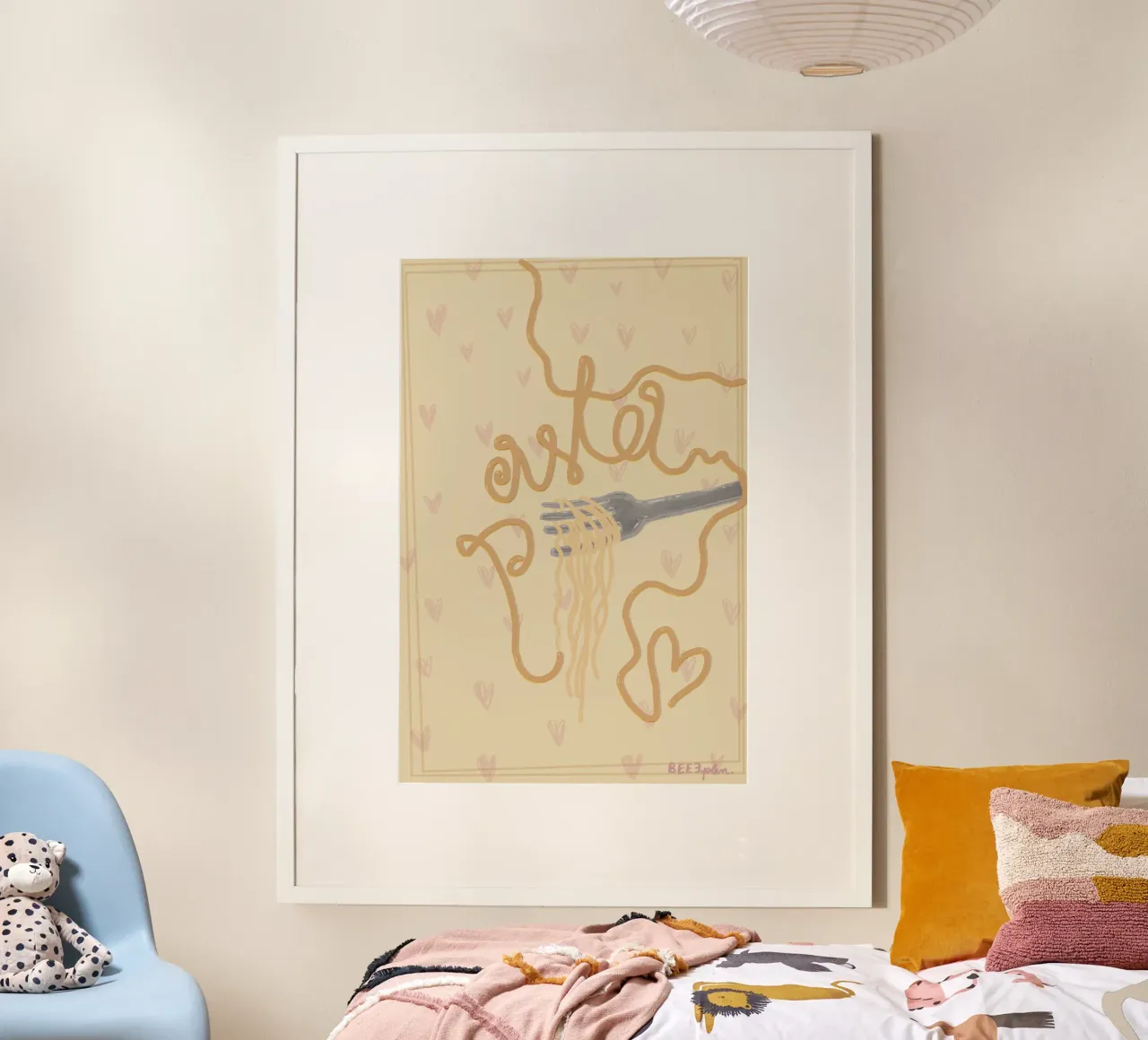 Pastaliebe poster con telaio in plastica da Beeeplan