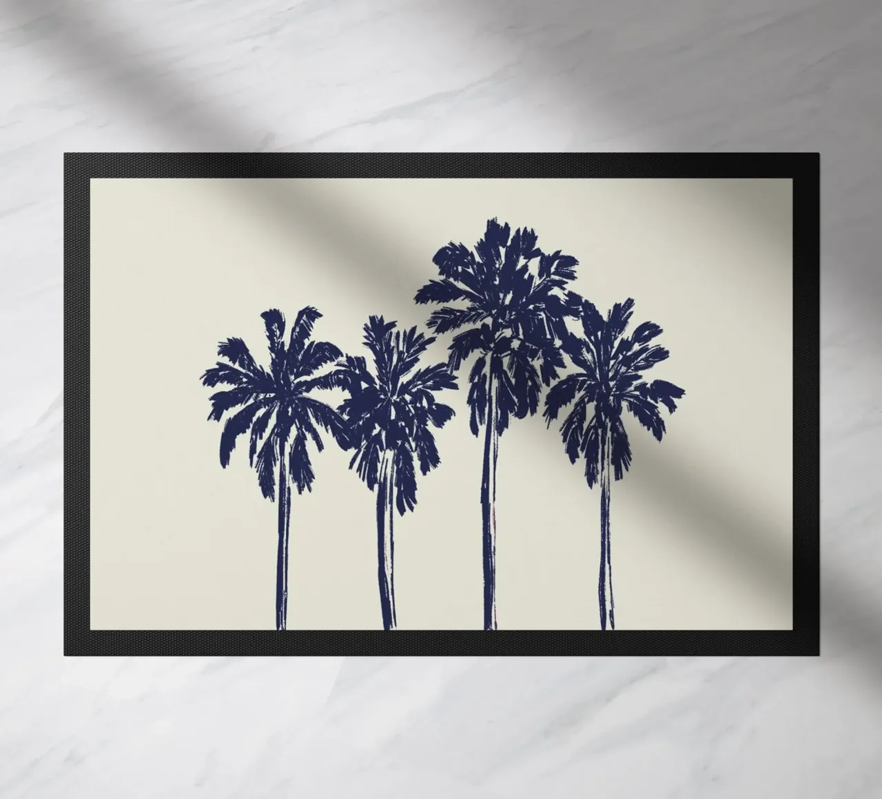 Palm trees on a beige background doormat by Sixmai