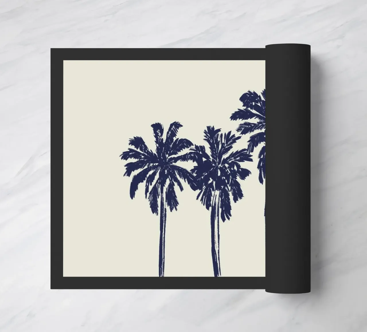Palm trees on a beige background doormat by Sixmai