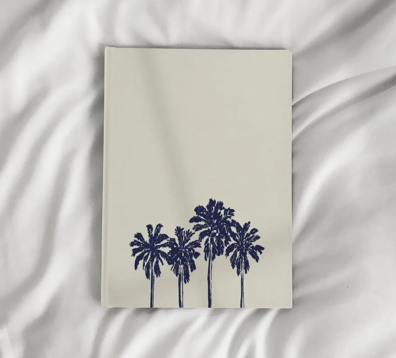 Palm trees on a beige background notebook by Sixmai