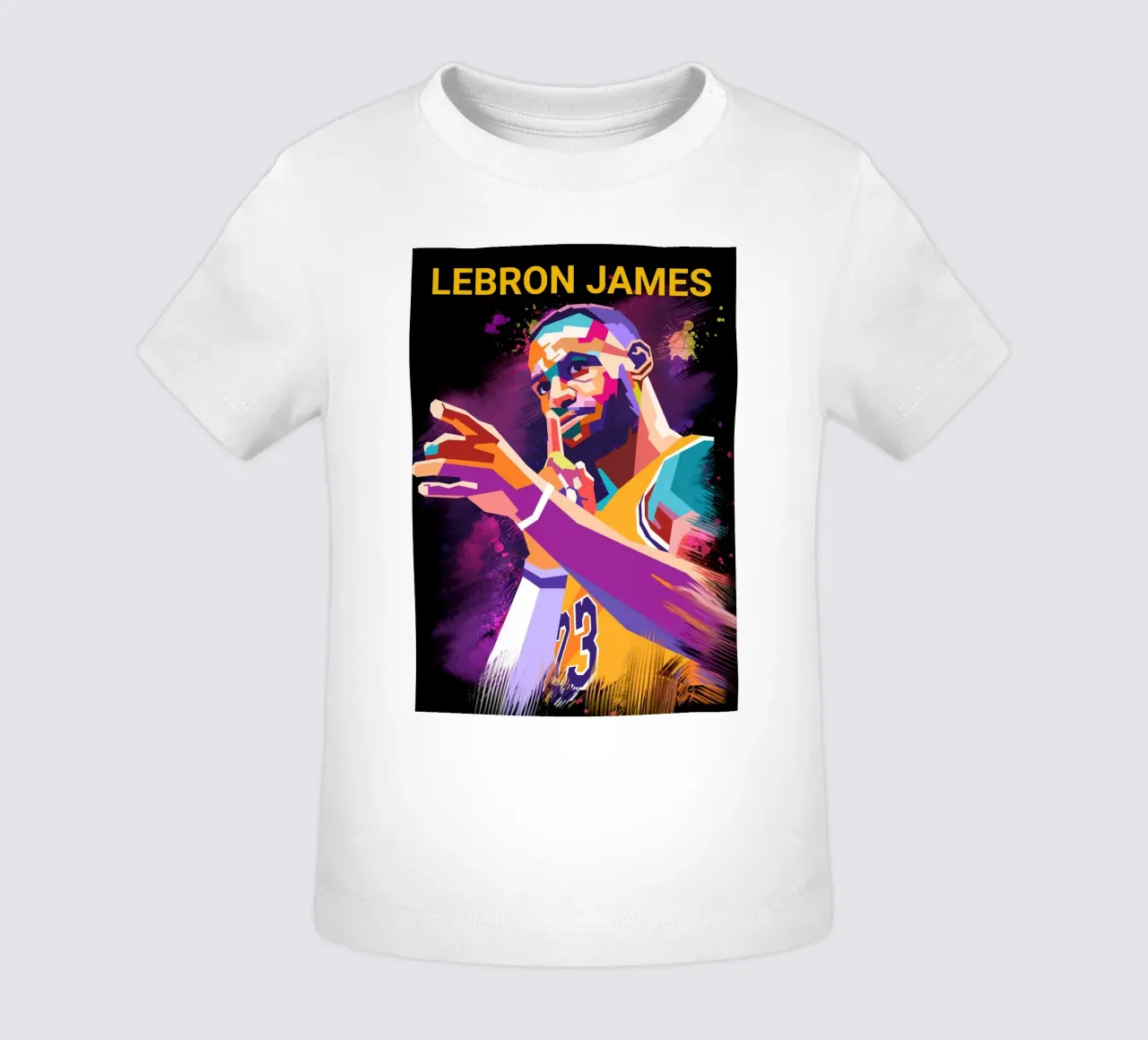 Iconic basketball player Lebron James baby t-shirt by Hantamrata