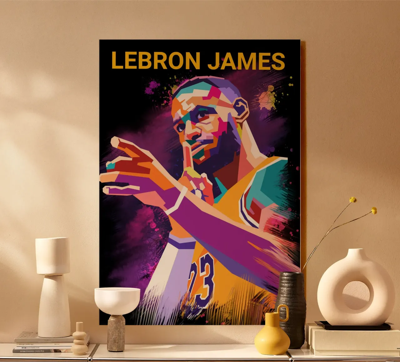 Iconic basketball player Lebron James acrylic glass by Hantamrata