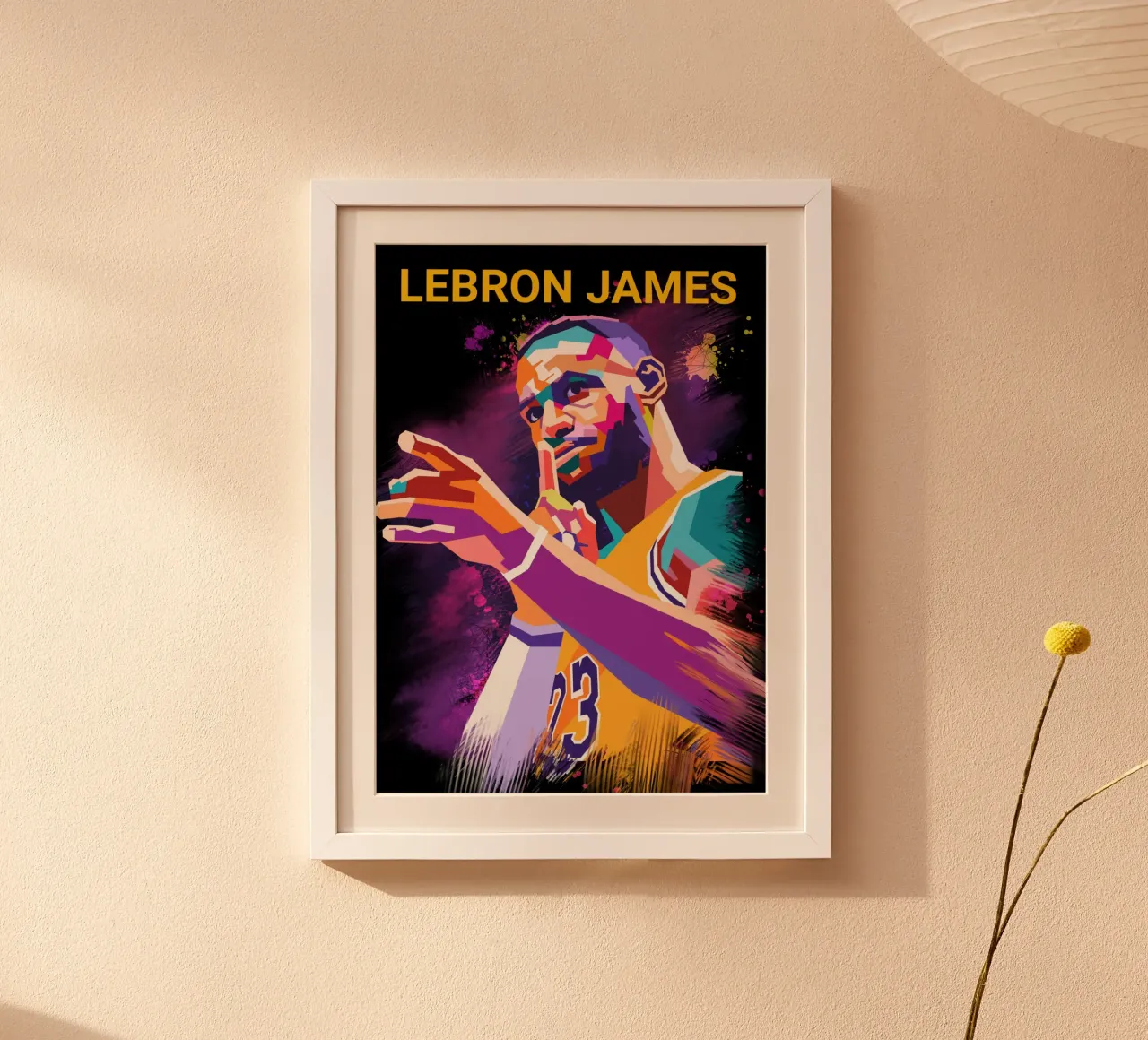 L'iconico giocatore di basket Lebron James poster con telaio in alluminio da Hantamrata