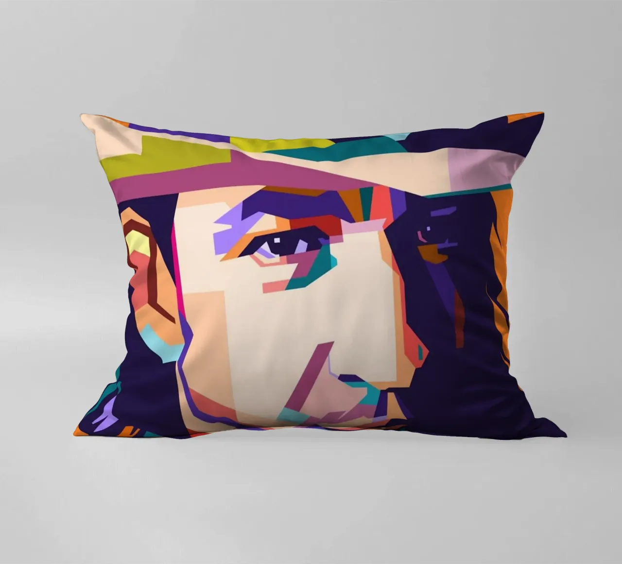 Ritratto pop art di Stevie Ray Vaughan cuscino da Hantamrata