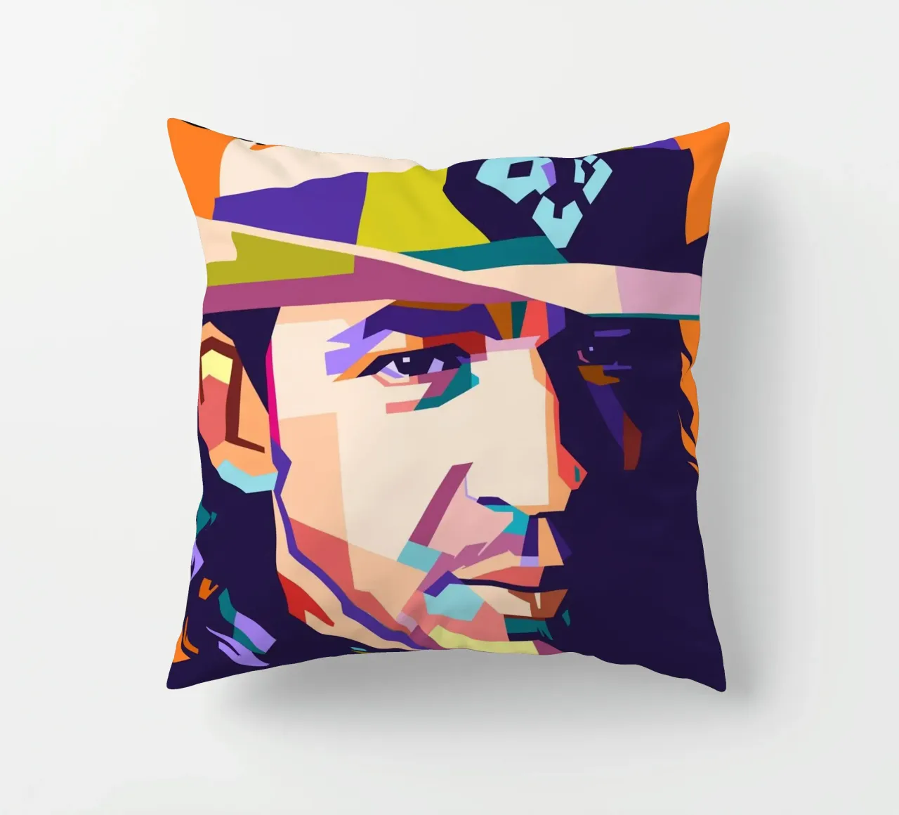 Ritratto pop art di Stevie Ray Vaughan cuscino da Hantamrata