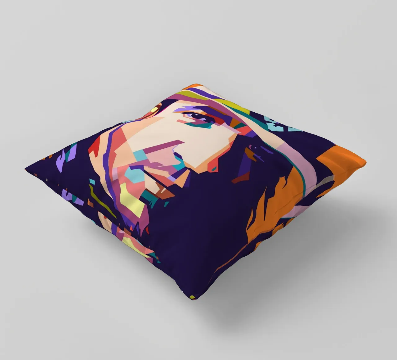 Ritratto pop art di Stevie Ray Vaughan cuscino da Hantamrata