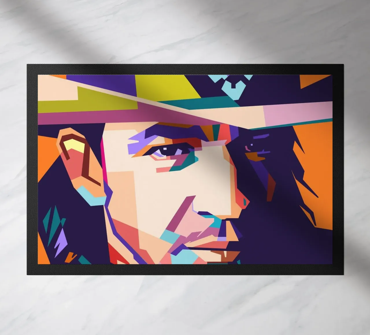 Ritratto pop art di Stevie Ray Vaughan zerbino da Hantamrata