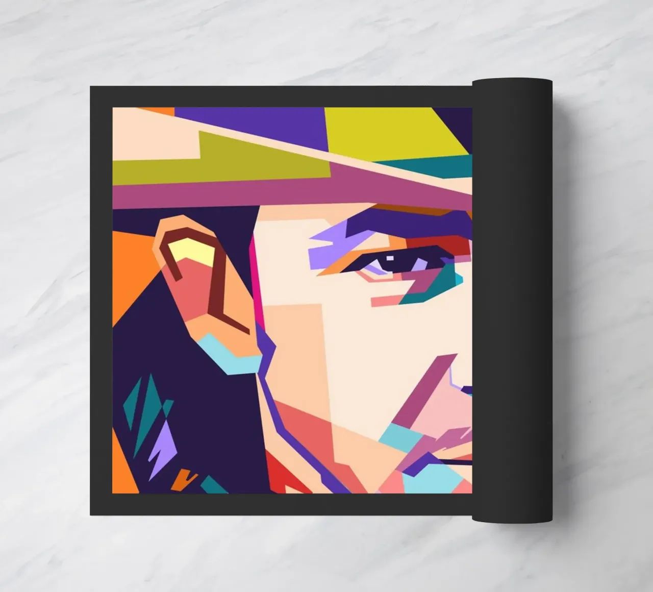 Ritratto pop art di Stevie Ray Vaughan zerbino da Hantamrata