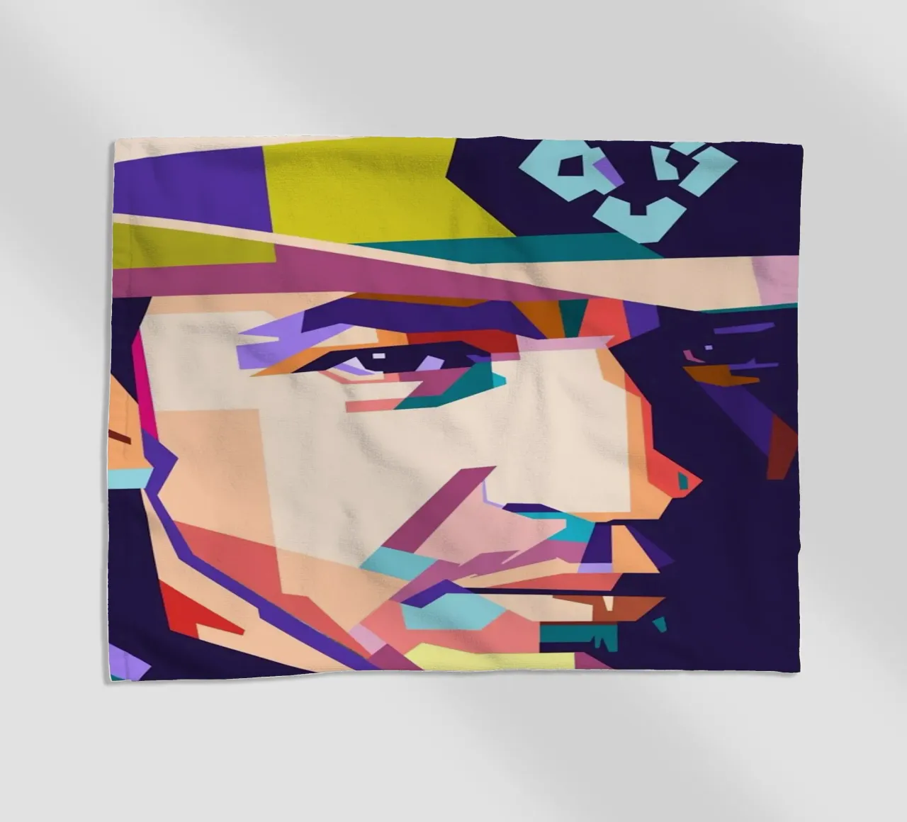 Ritratto pop art di Stevie Ray Vaughan telo mare da Hantamrata