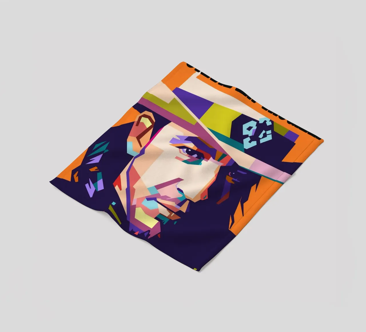 Ritratto pop art di Stevie Ray Vaughan coperta in pile da Hantamrata