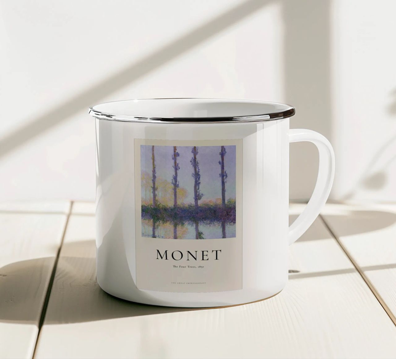 Monet - The Four Trees Emaille Tasse von ARTOTHEK