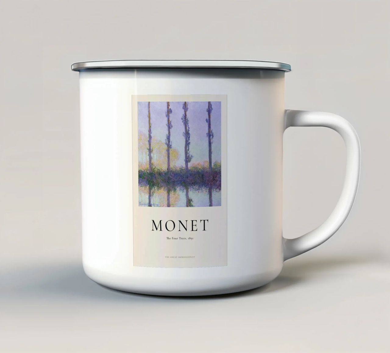 Monet - The Four Trees Emaille Tasse von ARTOTHEK