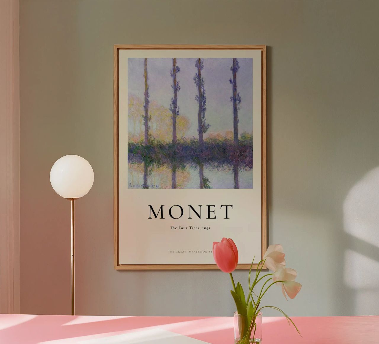 Monet - The Four Trees alluminio dibond da ARTOTHEK