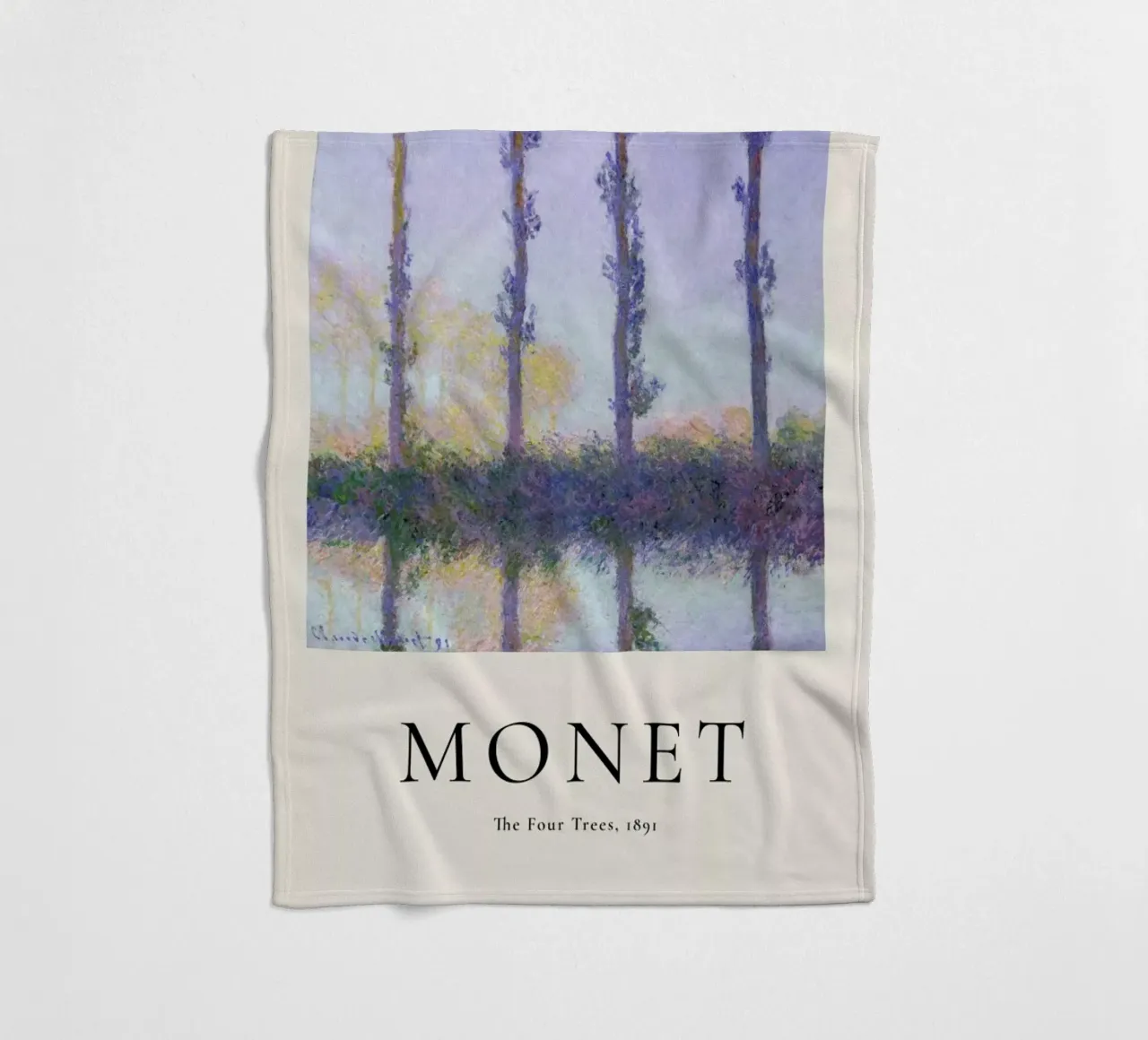 Monet - The Four Trees fleece blanket by ARTOTHEK