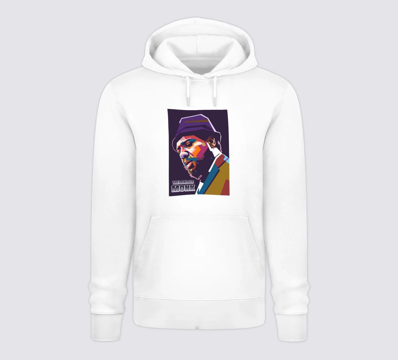Ritratto pop art di Thelonious Monk felpa con cappuccio da Hantamrata
