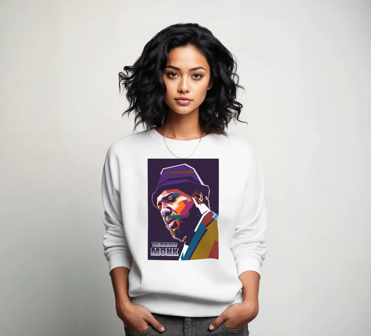 Ritratto pop art di Thelonious Monk felpa da Hantamrata