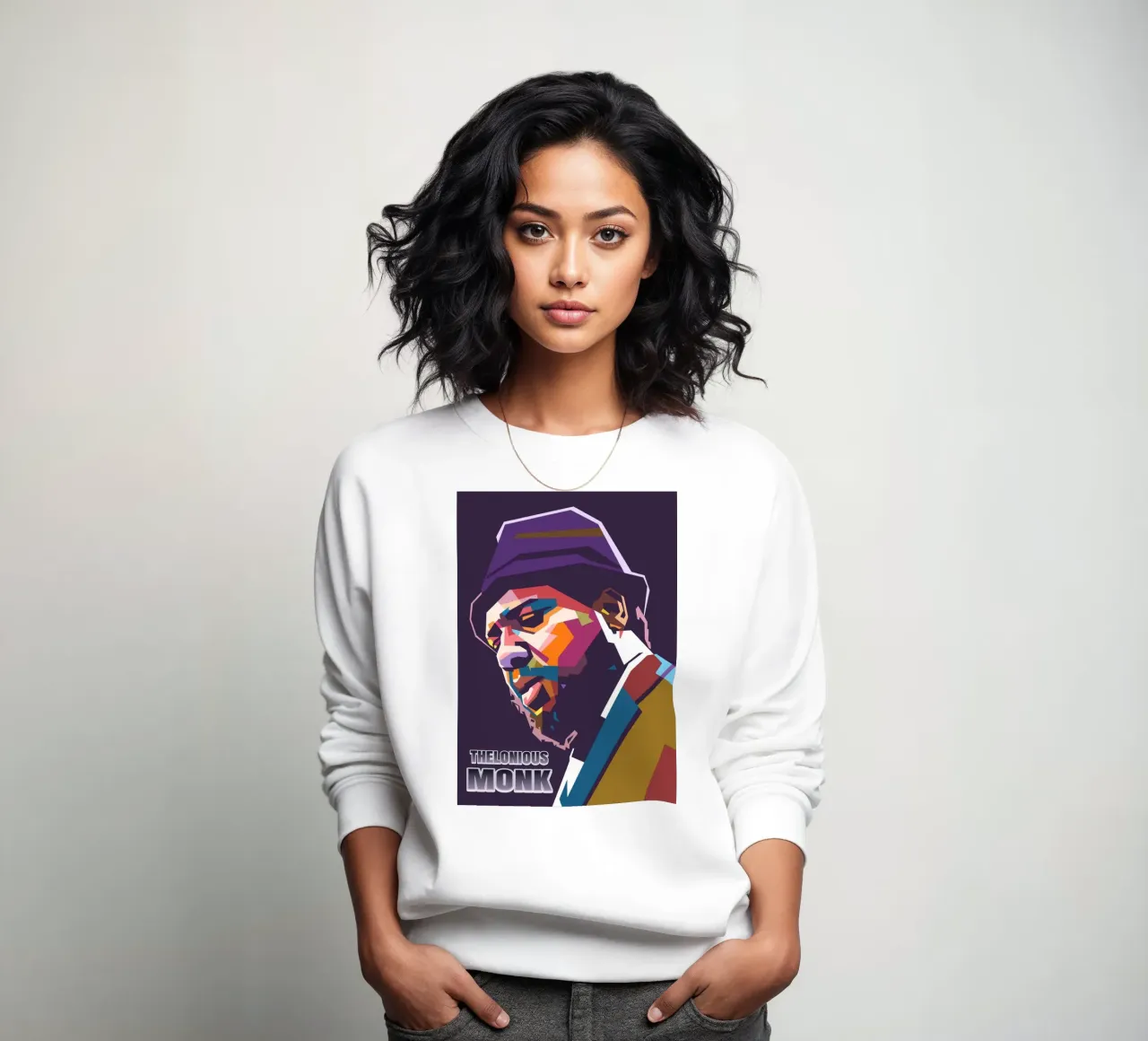 Thelonious Monk Pop-Art-Porträt Sweatshirt von Hantamrata