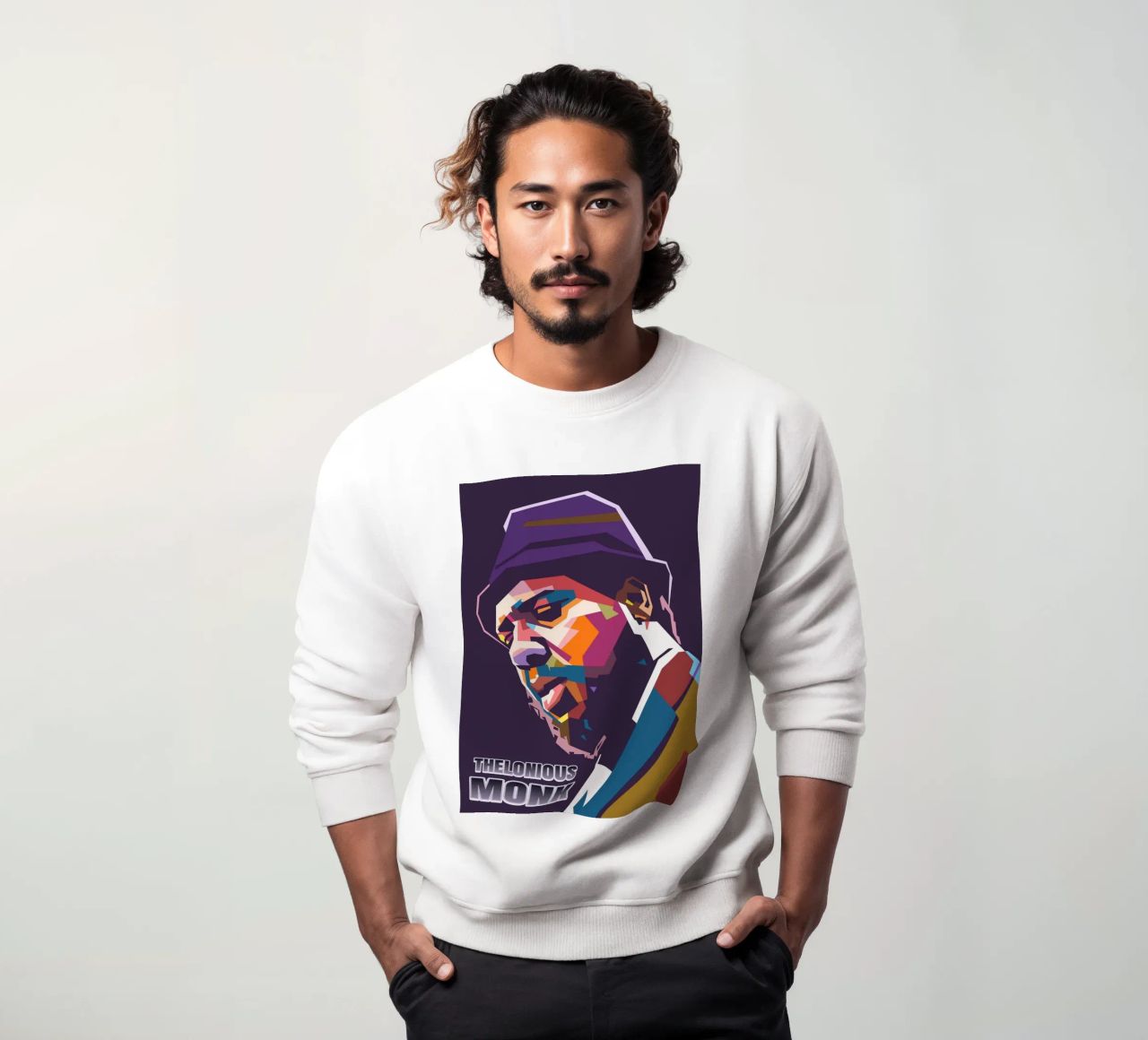 Ritratto pop art di Thelonious Monk felpa da Hantamrata