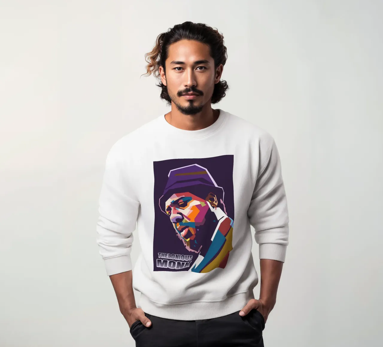 Ritratto pop art di Thelonious Monk felpa da Hantamrata