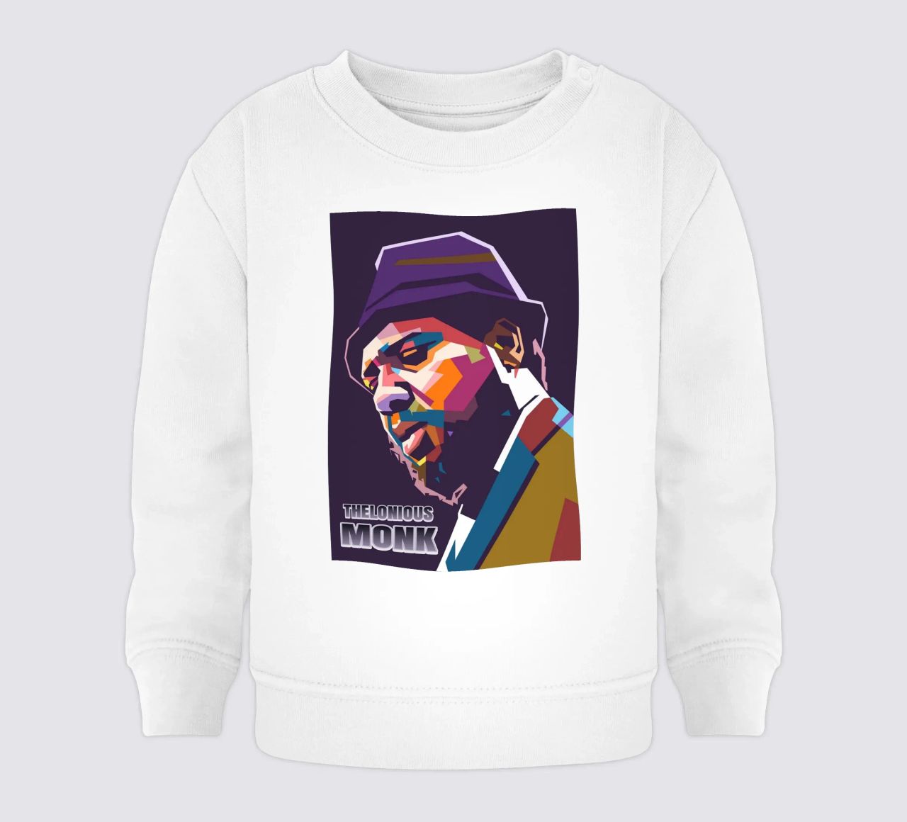 Ritratto pop art di Thelonious Monk felpa neonato da Hantamrata
