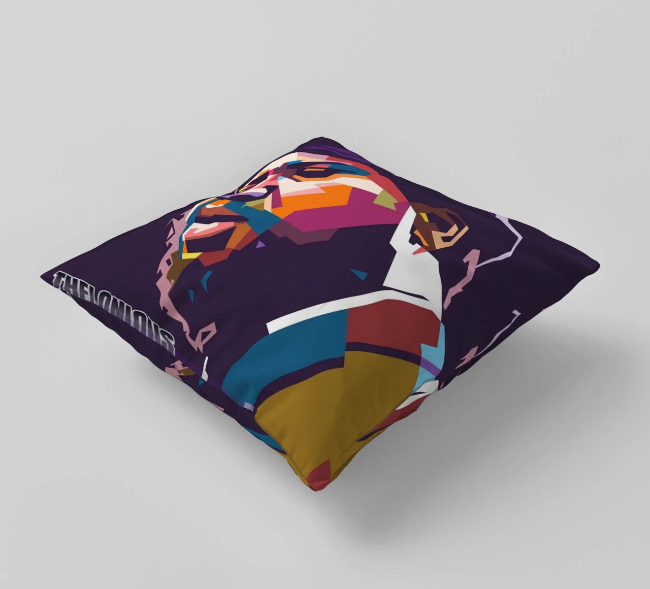 Ritratto pop art di Thelonious Monk cuscino da Hantamrata