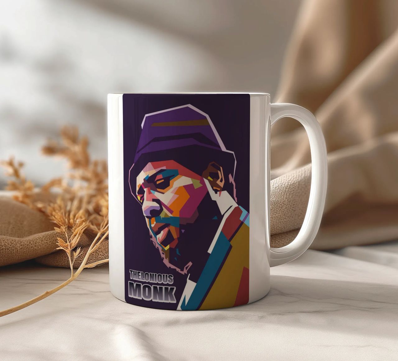 Ritratto pop art di Thelonious Monk tazza in ceramica da Hantamrata