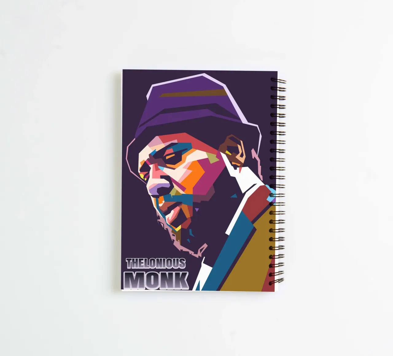 Thelonious Monk pop art portrait spiral notebook by Hantamrata