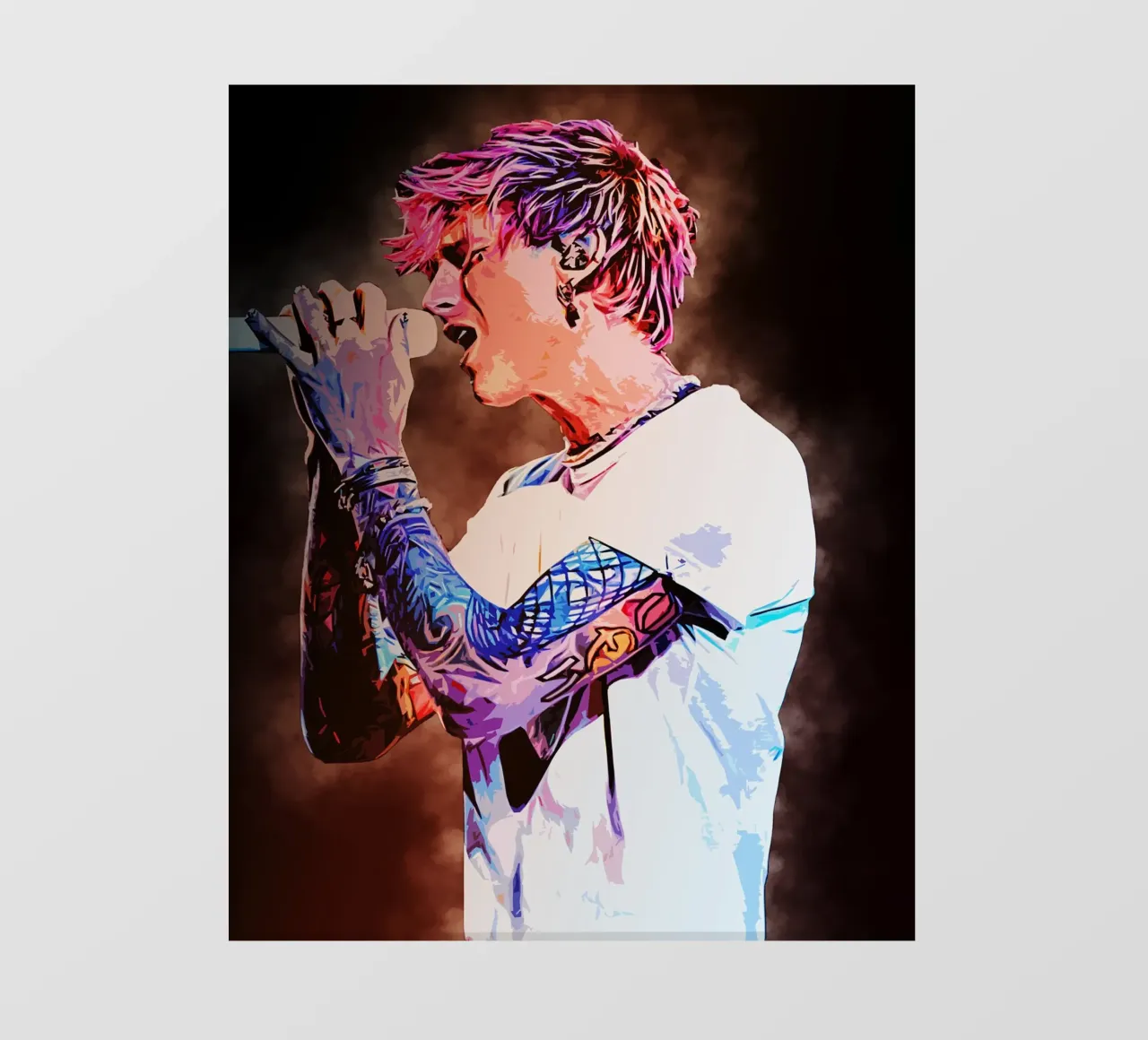 Arte di Machine Gun Kelly pellicola backlit da neonartroom