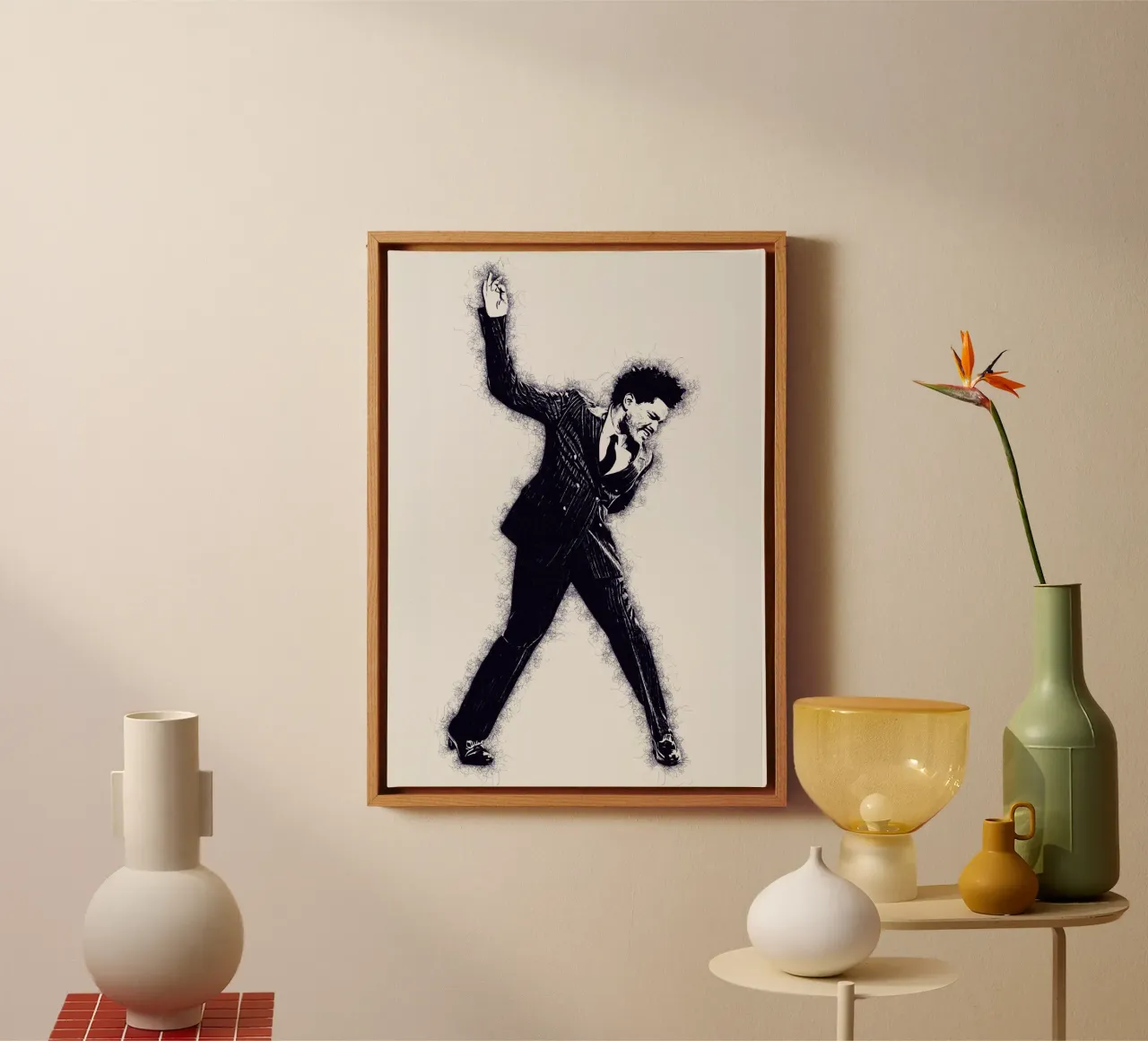 Art of The Weeknd canvas with Floater frame by neonartroom